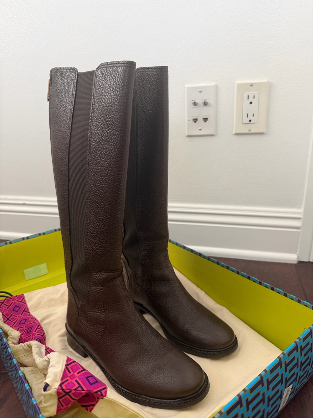 Tory Burch Dark Brown Leather Over-the-Knee Boots